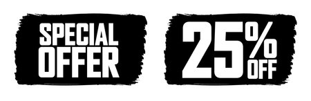 Special Offer, 25% off, sale banners design template, discount tags, vector illustrationのイラスト素材