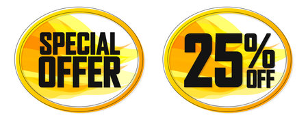 Special Offer, 25% off, sale banners design template, discount tags, vector illustrationのイラスト素材