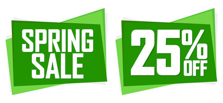 Spring Sale, 25% off, banners design template, discount tags, vector illustrationのイラスト素材