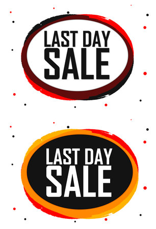 Last Day tag. Sale banner design template, app icon, vector illustrationのイラスト素材