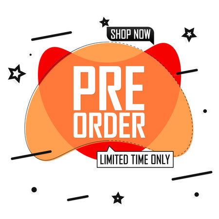 Pre Order Sale speech banner design template or poster for shop and online store vector illustration.のイラスト素材