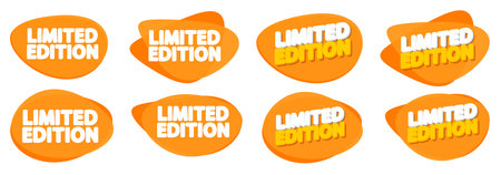 Limited edition stickers set, sale tags design template, discount banners, vector illustrationのイラスト素材