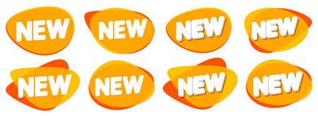 Set of New Labels, sale banners design template, discount tags, vector illustrationのイラスト素材
