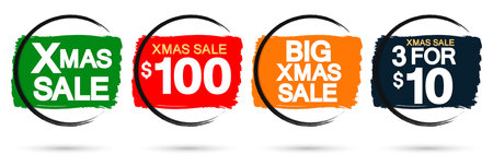 Set of sale banners, labels, tags, badges and design elements.のイラスト素材