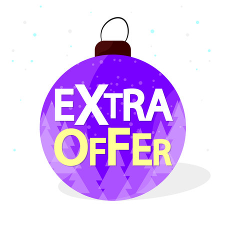 Vector illustration of an abstract Christmas ball with the inscription exit offer.のイラスト素材