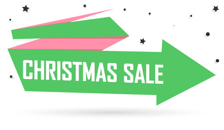 Christmas sale banner design template. Vector illustration. Isolated on white background.のイラスト素材
