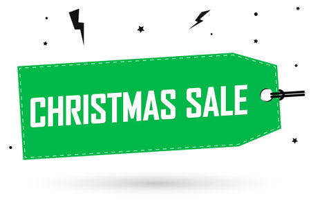 Christmas sale banner design template. Black and green color. Vector illustration.のイラスト素材