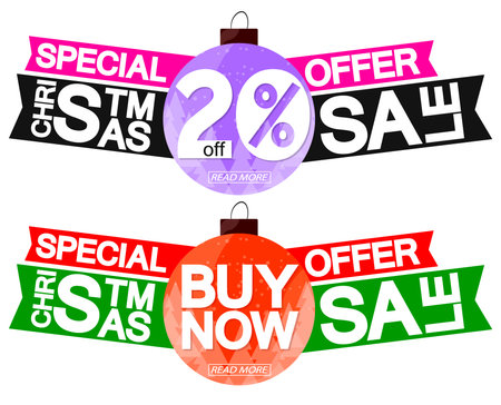 Christmas sale banner set. Vector illustration for your design. EPS 10のイラスト素材