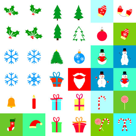 christmas icons for webのイラスト素材