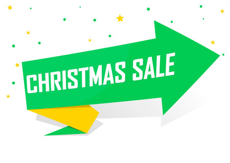 Christmas sale banner on white background. Vector illustration. Eps 10.のイラスト素材