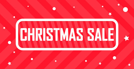 Christmas sale banner design template. Vector illustration. Red background with text.のイラスト素材
