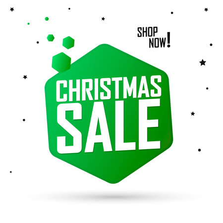 Christmas sale banner design template, discount tag, vector illustration. EPS10のイラスト素材