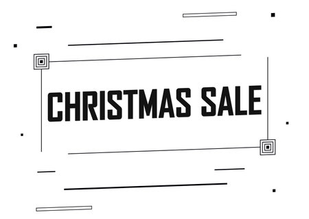 Christmas sale banner design template. Black and white colors. Vector illustration.のイラスト素材