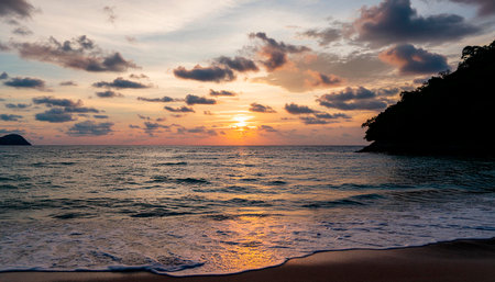 Beautiful sunset on the beachの素材