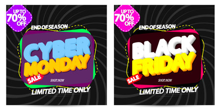 Cyber monday sale banner template design, vector illustration eps10のイラスト素材