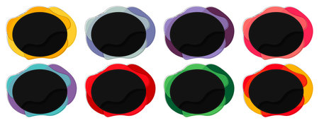 Set of colorful paper speech bubbles. Vector illustration for your design.のイラスト素材