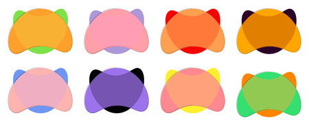 Set of abstract geometric shapes in pastel colors. Vector illustration.のイラスト素材