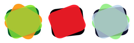 Set of abstract geometric shape in flat design style. Vector illustration.のイラスト素材