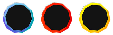 Set of hexagon isolated on white background. Vector illustration. Eps 10.のイラスト素材