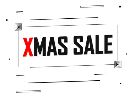 Xmas Sale banner template design, Big sale special offer. end of season special offer banner. vector illustration.のイラスト素材