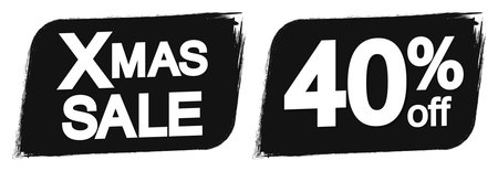 Set of Xmas sale  40 off banners design template, discount tags. Vector illustration.のイラスト素材