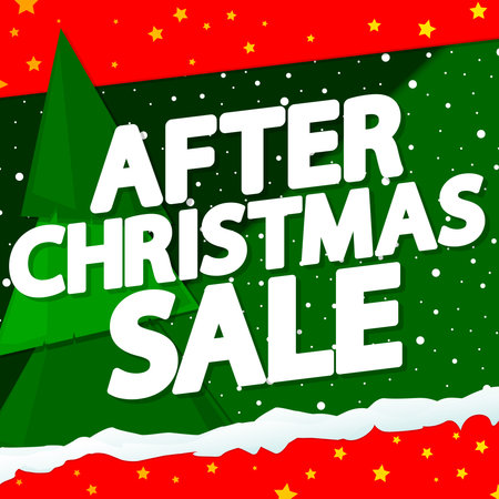 Winter Christmas Sale banner design template, discount tag, special offer, vector illustrationのイラスト素材
