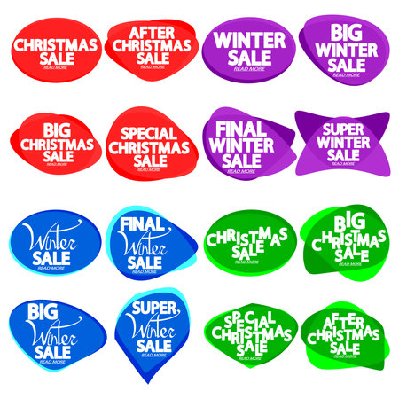 Big sale stickers, labels, tags, badges and design elements.のイラスト素材