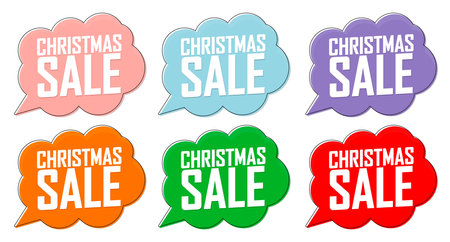 Set of speech bubbles with the words Christmas sale. Vector illustration.のイラスト素材