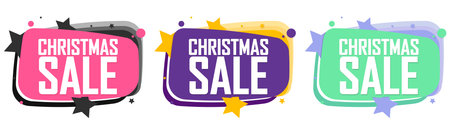 Set of sale banners design template, discount tags. Vector illustration.のイラスト素材