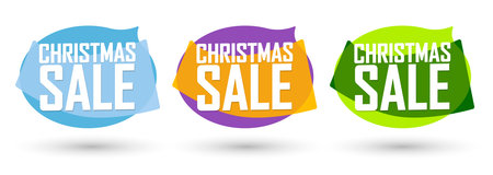 Set of sale banners design template, discount tags. Vector illustration.のイラスト素材
