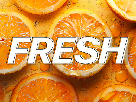 Fresh oranges with water drops on a textured background. 3d illustrationの素材