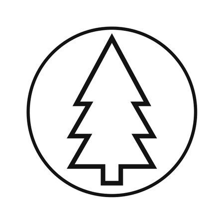 Christmas tree icon. Vector illustration, flat design. Isolated on white background.のイラスト素材