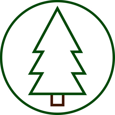 Christmas Tree icon, Xmas symbol on transparent background.  PNG illustrationの写真素材