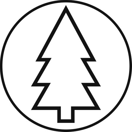 Christmas Tree icon, Xmas symbol on transparent background.  PNG illustrationの写真素材