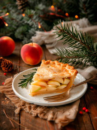 Apple pie on a wooden background. Selective focus. Holiday.の素材