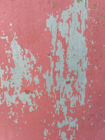 Grunge background with peeling paint on rusty metal surface.の写真素材