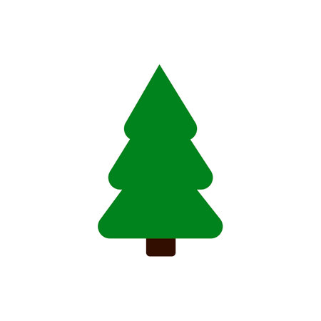 Pine tree flat icon isolated on white background for your web and mobile app designのイラスト素材