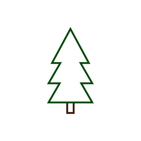 Pine tree icon. Christmas season and decoration theme. Isolated design. Vector illustrationのイラスト素材