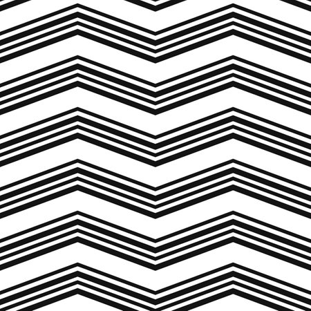 Seamless pattern with black and white zig zag lines. Vector illustration.の写真素材