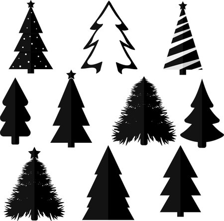 Christmas Tree icon, Xmas symbol on transparent background.  PNG illustrationの写真素材