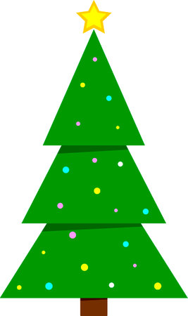 Christmas Tree icon, Xmas symbol on transparent background.  PNG illustrationの写真素材