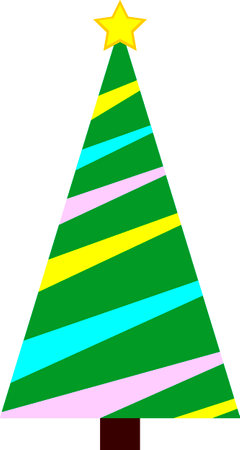 Christmas Tree icon, Xmas symbol on transparent background.  PNG illustrationの写真素材