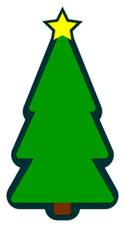 Christmas Tree icon, Xmas symbol on transparent background.  PNG illustrationの写真素材