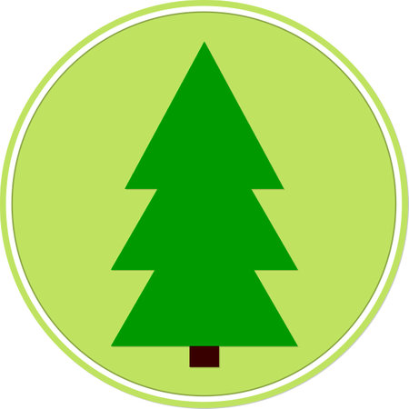 Christmas Tree icon, Xmas symbol on transparent background. PNG illustrationの写真素材