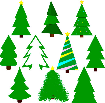 Christmas Tree icon, Xmas symbol on transparent background.  PNG illustrationの写真素材