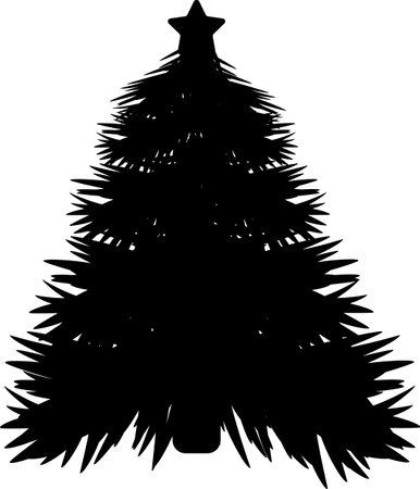 Christmas Tree icon, Xmas symbol on transparent background.  PNG illustrationの写真素材