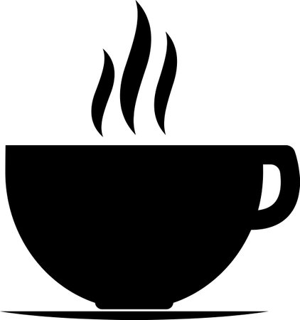 Coffee cup with steam on white background. Vector illustration.の写真素材