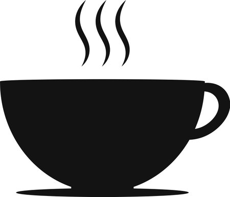 Coffee cup icon on white background. Vector Illustration.の写真素材