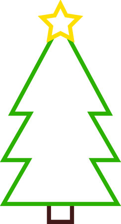 Christmas Tree icon, Xmas symbol on transparent background.  PNG illustrationの写真素材