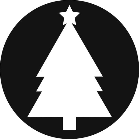 Christmas Tree icon, Xmas symbol on transparent background.  PNG illustrationの写真素材